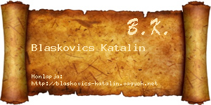 Blaskovics Katalin névjegykártya